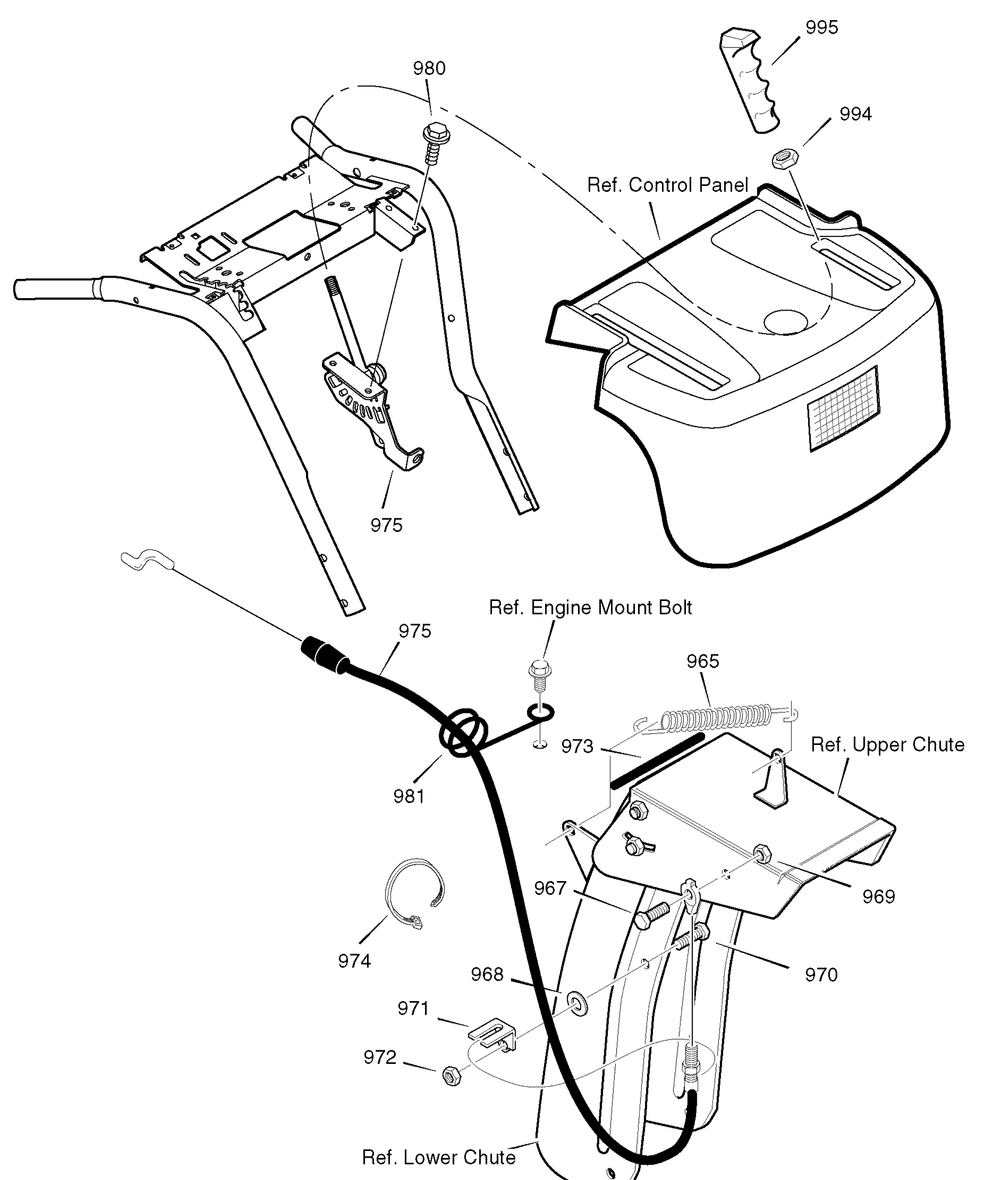 Remote Control Diagram and Parts List for 629110X16B 2004 Briggs and Stratton Snow Blower